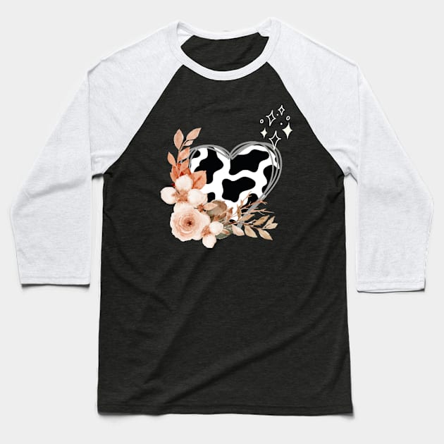 Cow Lover Badge Baseball T-Shirt by NICHE&NICHE